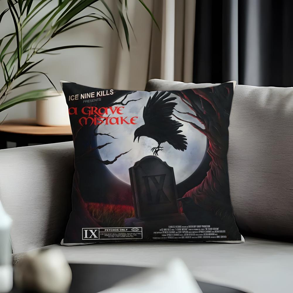 Hot IIce Nine Killsing Cushion Cover Antidustmite Pillowcase Invisible Zipper Silky Short Plush Sofa Cushion Cover