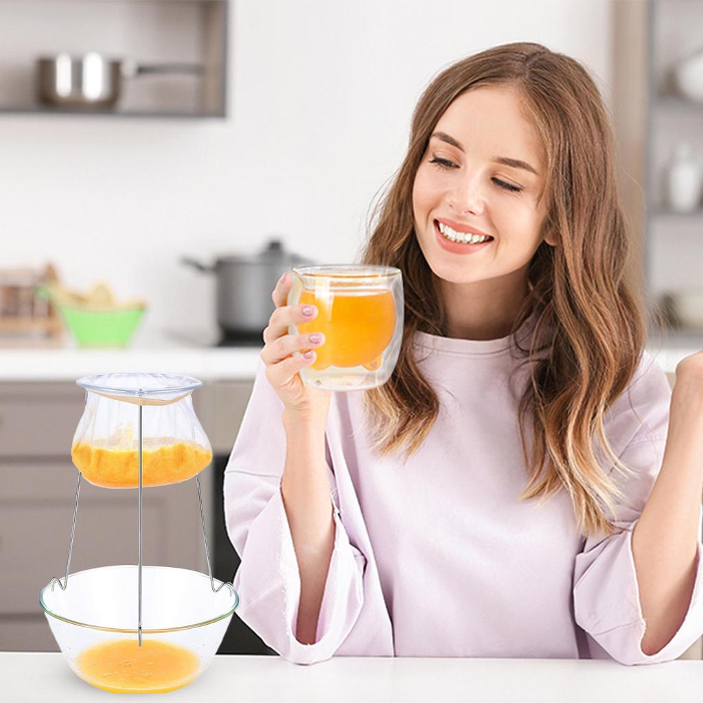 Jam Strainer Sieve Stand Kit Stainless Steel Reusable Kitchen Sieve Stand For Straining Jam Juice Coffee Yogurt Cheese Nut Milk