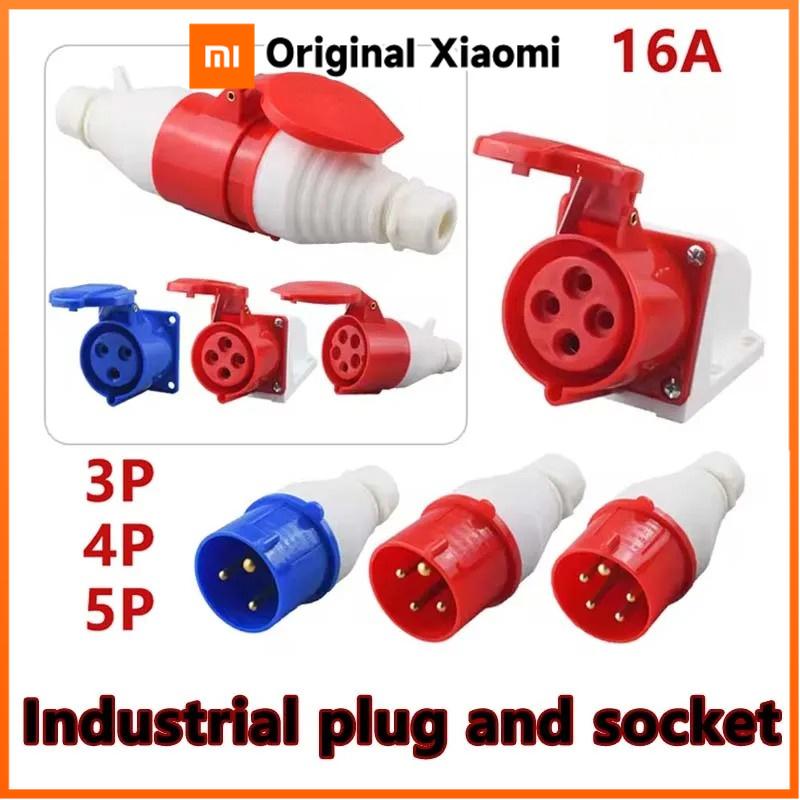 Xiaomi IP44 16A Industrial Plug Socket Waterproof Connector 3PIN 4PIN 5PIN Waterproof Electrical Connection Wall Mount Socket For RV