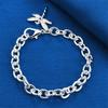 925 Sterling Silver 8-inch Exquisite Dragonfly Bracelet, Women's Fashion Wedding Party Accessories, Jewelry