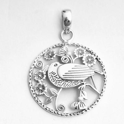 Vogel-Anhänger, Silberschmuck, 925 Sterling Silber, Designer-Anhänger, Tierschmuck