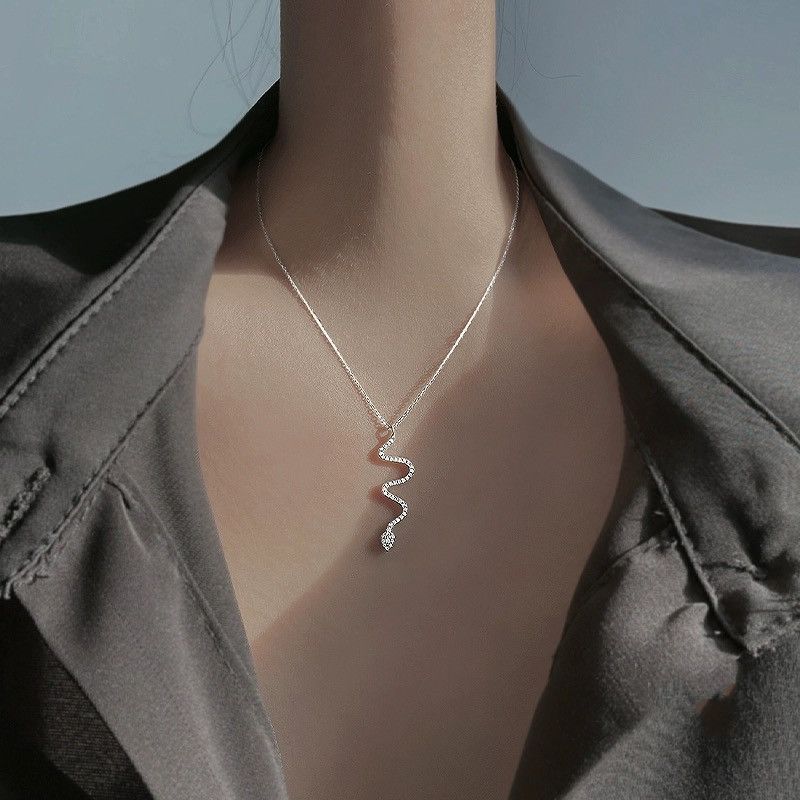 Cold and Rich Snake Necklace Women's Light Luxury Niche Temperament High-end Design Collarbone Chain Sweater Chain Neck Chain Women