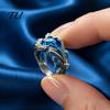 Daily Wear Finger Jewelry Resin Wave Ring for Women, Ocean Inspired Chunky Statement Ring, Non Tarnish Open Adjustable Fashion Summer Vacation Pattern