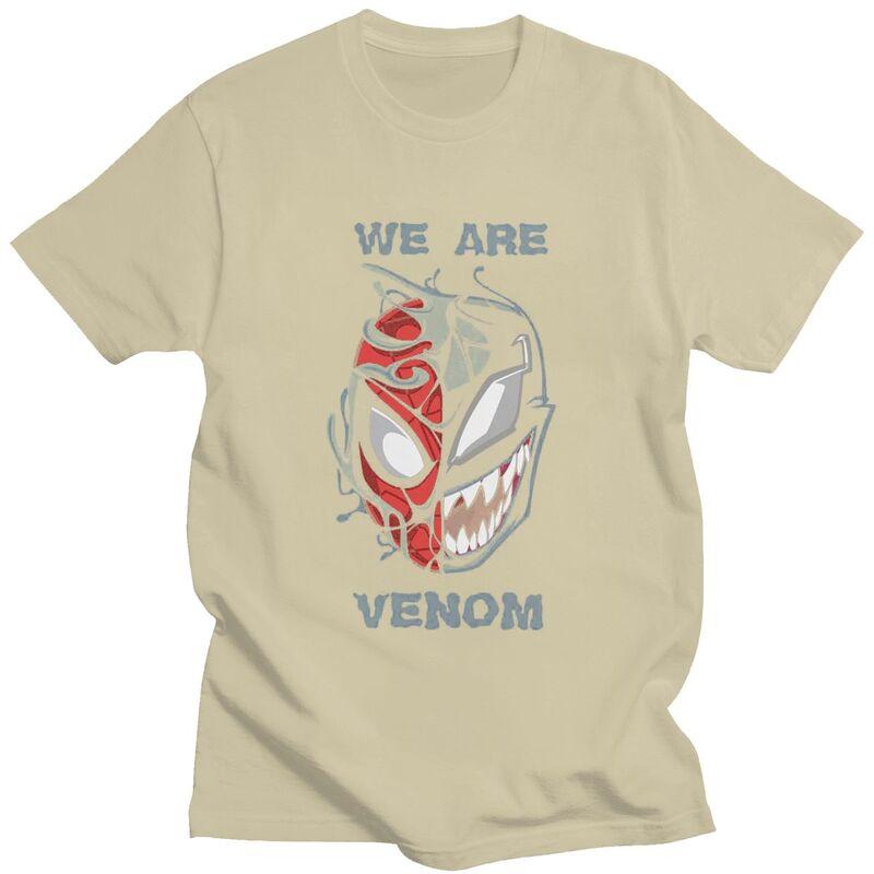 Custom Comic Venom Animes T Shirt for Men 100% Cotton Tshirt Tee T-shirts Slim Fit Clothing