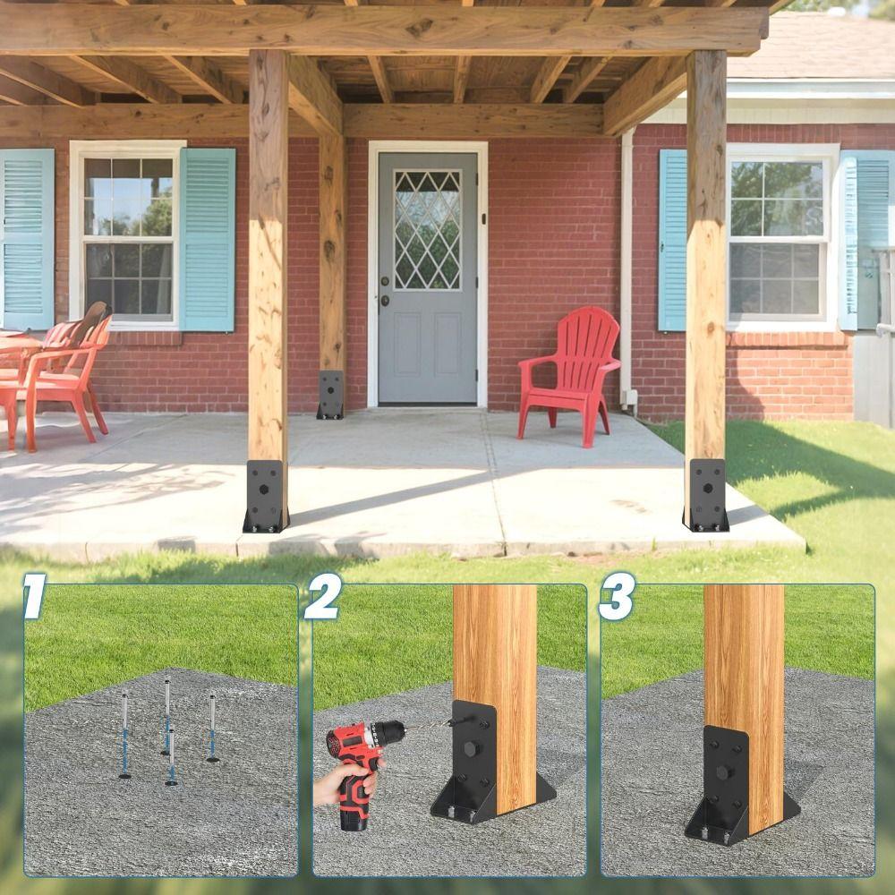 Heavy-Duty Deck Railing Support Steel Railing Post Bracket Post Support Bracket Fence