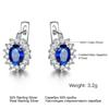 925 Sterling Silver Clip Earrings  Blue Sapphire Emerald  Flower Earring for Women Party Engagement Fashion Fine Jewelry Gift