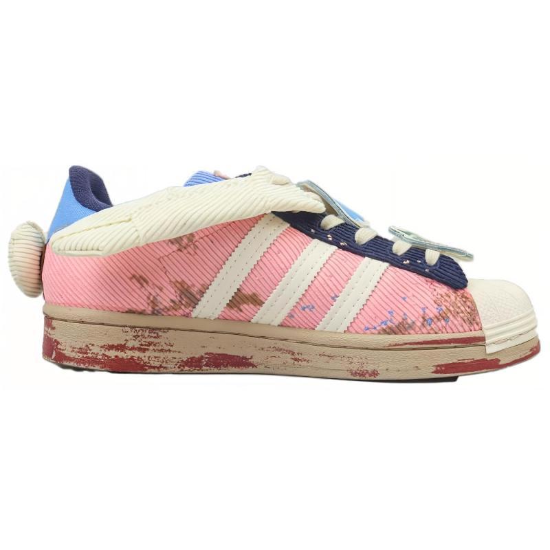Sean Wotherspoon X Melting Sadness x Adidas Originals SUPERSTAR Dämpfung Low-Top Skateboard Schuhe Unisex Pink Weiß Sneaker IH7626