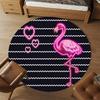 1pc Flamingo Love Round Chair Mat Office Area Rug - Non-Slip, Floor Mat for Office, Bedroom, and Indoor Decor P127260