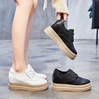 Inner Height-increasing Women's Shoes, Spring and Summer Muffin Single Shoes, Thick Soles Show Height, Breathable, Light, Comfortable, Casual and