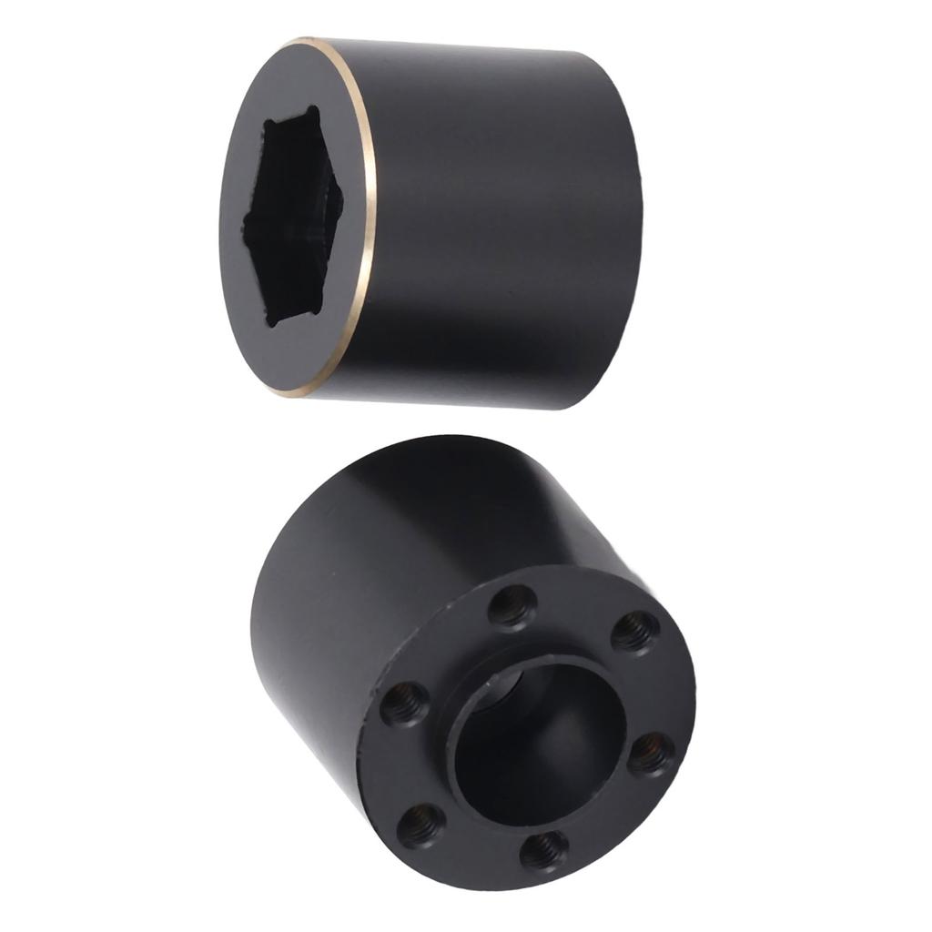 2pcs 1.9 2.2 Inch Wheel Hex Hub Widen Adapter Brass Black Wheel Rim Adapter for Remote Control Car 18.5mm 0.7in