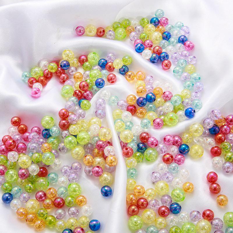 Acrylic AB Crushed Flower Bubble Round Beads for DIY Bracelet Jewelry Making