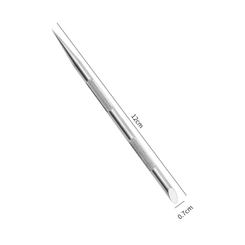 1/3pcs New Nail Double-ended Use Stainless Steel Circle Beveled Head Cuticle Pusher Remover Manicure Sticks Tool Nail Art Tool