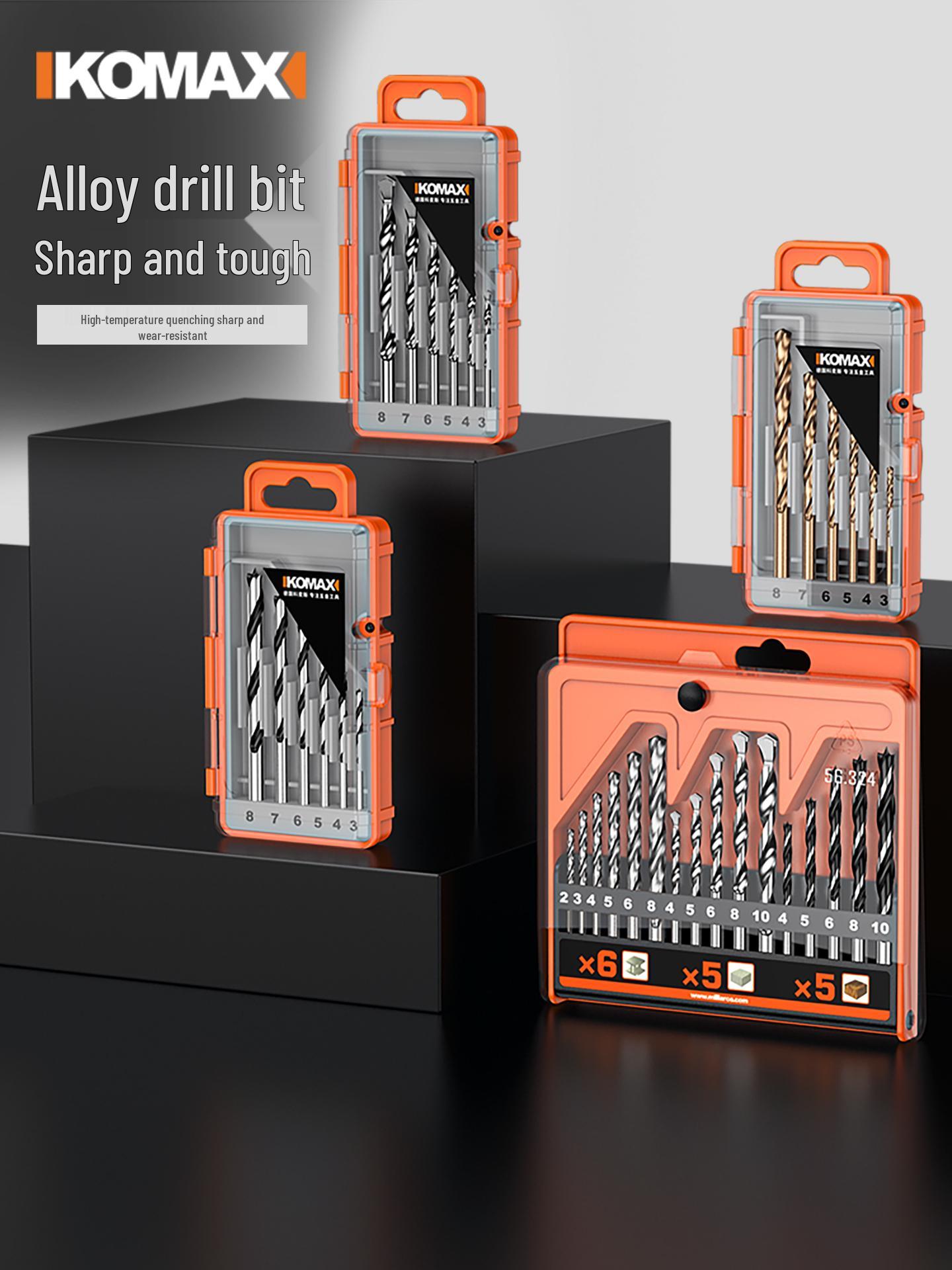 

Industrial Grade Alloy Steel Twist Drill Bit Set - High Hardness Multifunctional Hand Drill Tool 6PC Woodworking Drill Bits