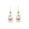 925 Sterling Silver Chinese Enamel Earrings - Gradient Blooming Flower Design with Imitation Jade for Women, Qipao Hanfu Style