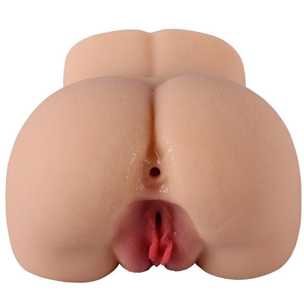 Vagina and Anal Double Holes Sex Doll, Manual Masturbator Cup, Male Masturbators with Realistic Buttocks, Adult Sex Toys
