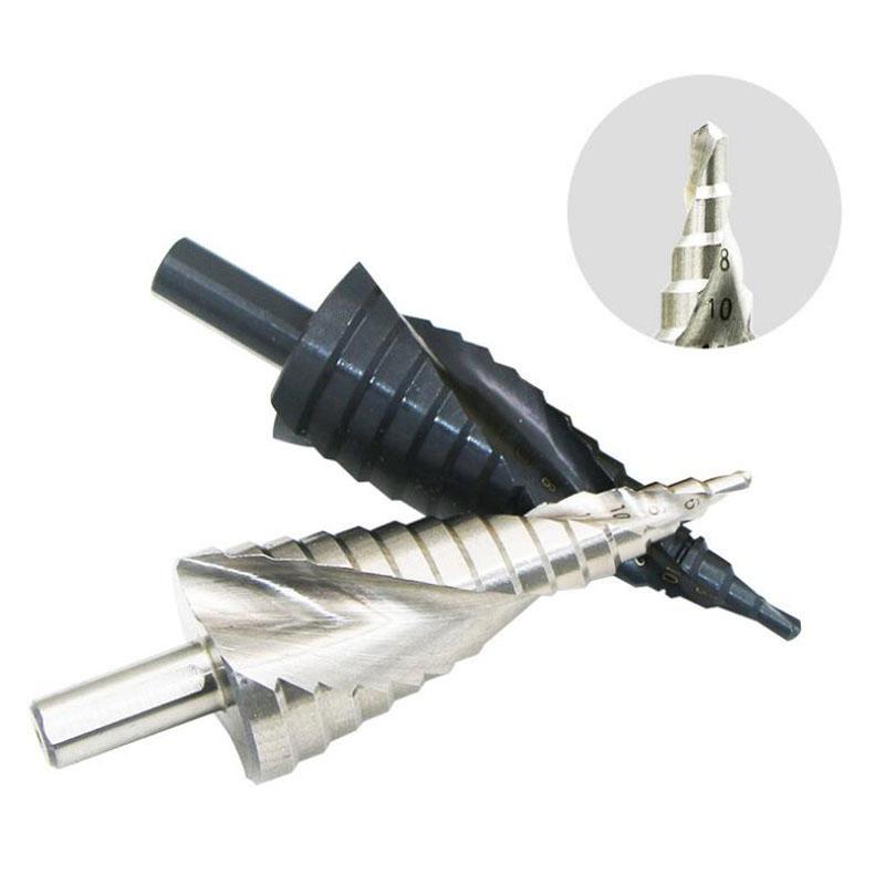 HSS Cobalt Step Drills Bit High Speed Steel Nitrogen Spiral Triangle Shank Drill Bit Set for Metal Cone
