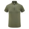 Men's Half Zip Polo Shirt Sports Quick Drying Short Sleeved Summer Outdoor Hiking Stand Up Collar T-shirt