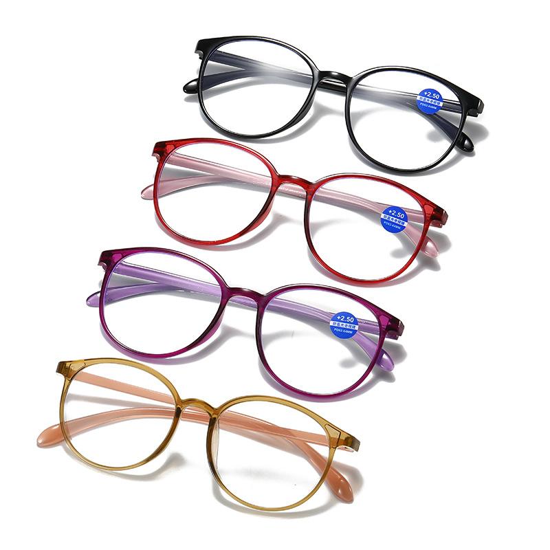 Round Reading Glasses Women Anti Blue Light Farsighted Eyeglasses Anti Fatigue Hyperopia Prescription Glasses Diopter