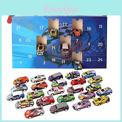 Calendrier de l'Avent Compte à Rebours Ensemble Voitures Jouets Pour Enfants avec 24 Designs Uniques de Collection