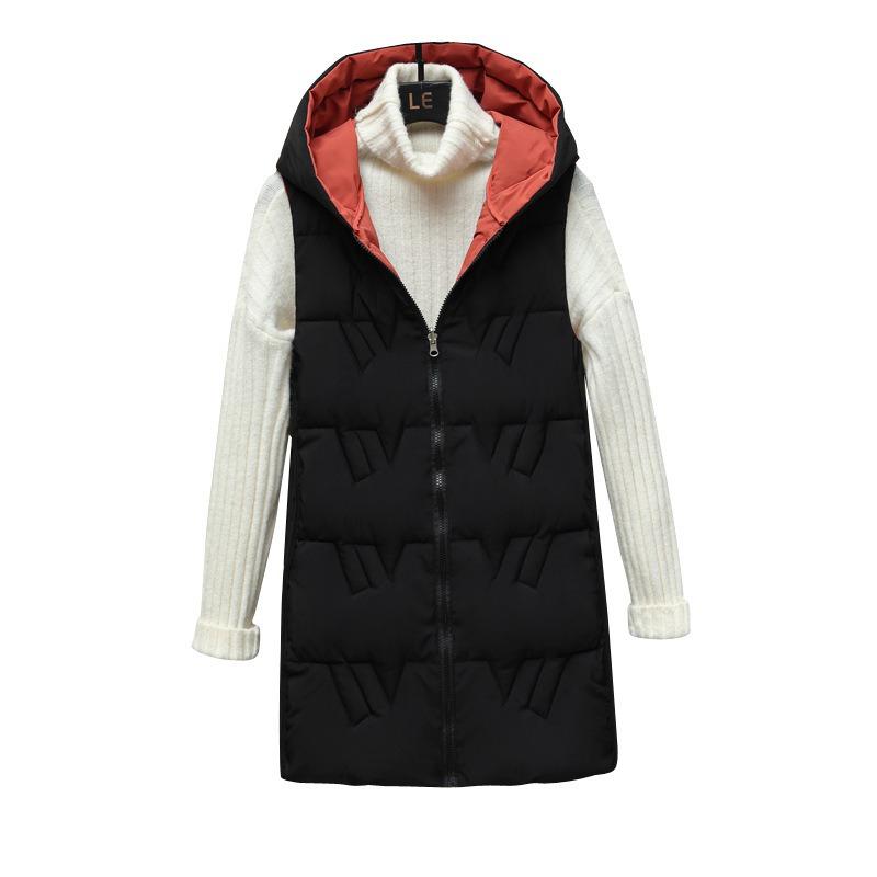 New double-sided wear vest women's winter medium and long vest new autumn and winter down cotton vest thick coat