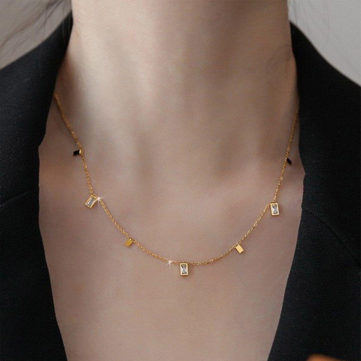 

Elegant Crystal Tassel Necklace - Japanese & Korean Inspired Zircon Choker for Women