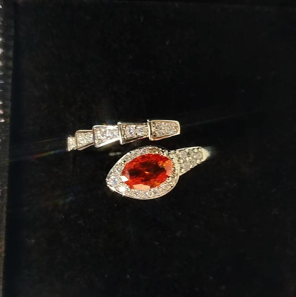 Jewelry Oval Egg Zircon Snake Ring Inlaid Egg Surface Zircon Snake Ring Ring