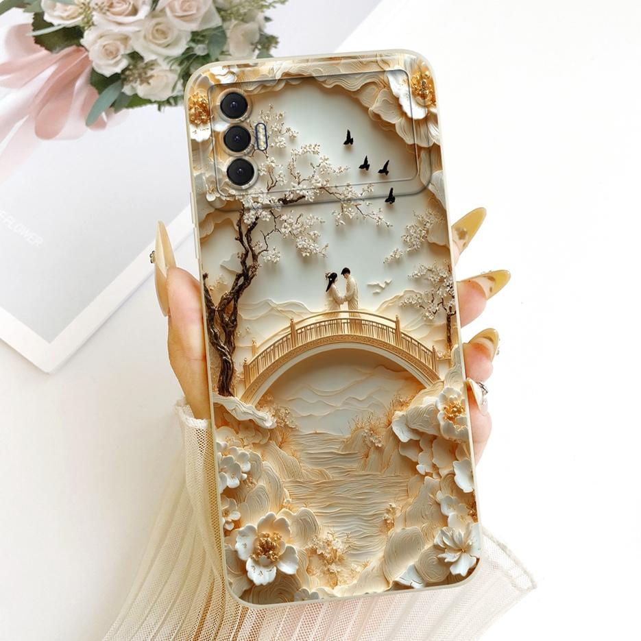 For Tecno Spark 8 Pro Case Spark 8T KG6p Luxury Flower Candy Painted Cover Soft Silicone Case For Tecno Spark 8P Spark8 Pro Bags