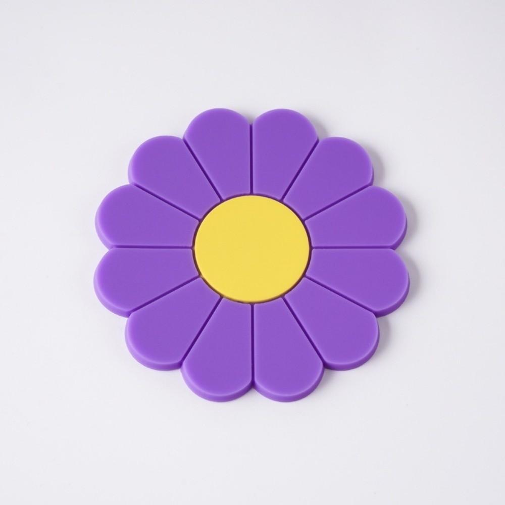 Flower Car Cup Coaster Anti-slip Silicone Cup Pad Durable Car Storage Mat  Car Interior