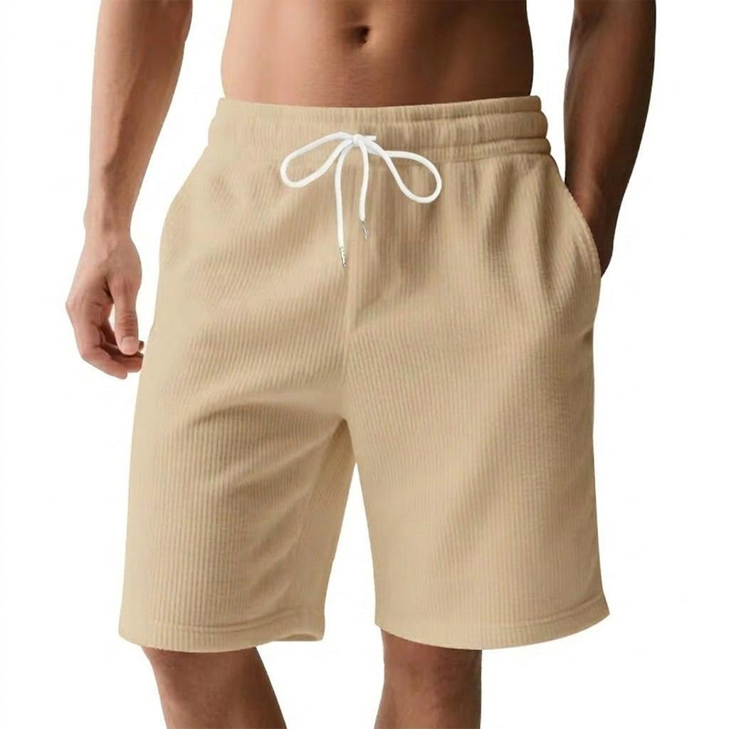 Pantaloncini Casual da Uomo con Coulisse in Vita e Tasche Vestibilità Rilassata Tessuto Leggero Morbido Design Elastico Comodo