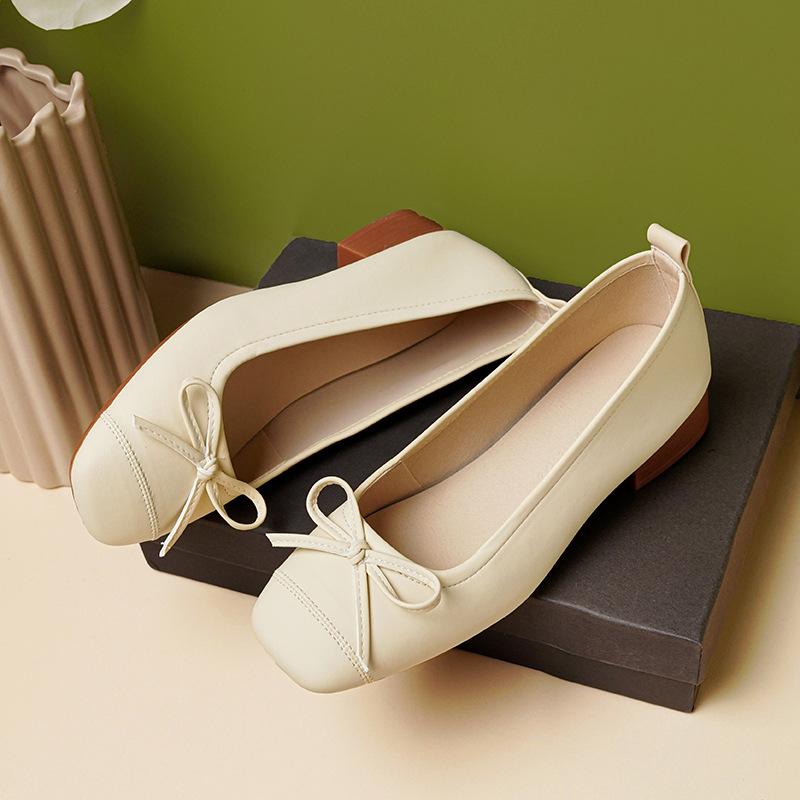 Ballet single shoes women's low-heeled shoes Mary Jane women's shoes light-mouth shoes versatile evening shoes