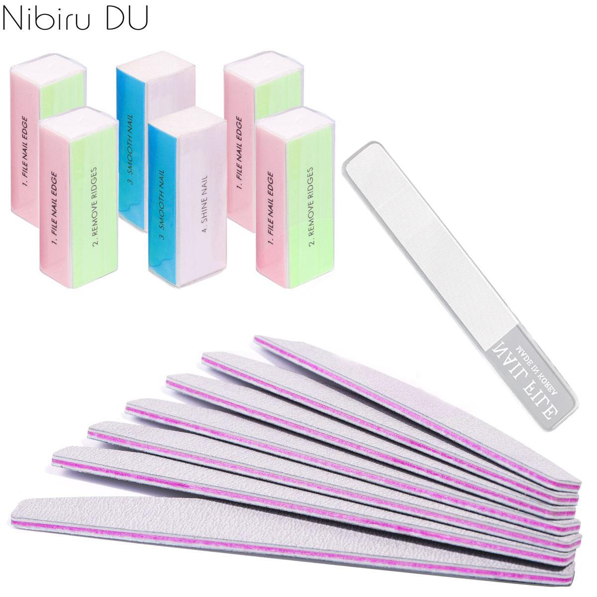 

Nibiru DU 14 шт., шлифовальные пилки для дизайна ногтей, буферный блок, инструменты для маникюра и педикюра, набор УФ-гелей