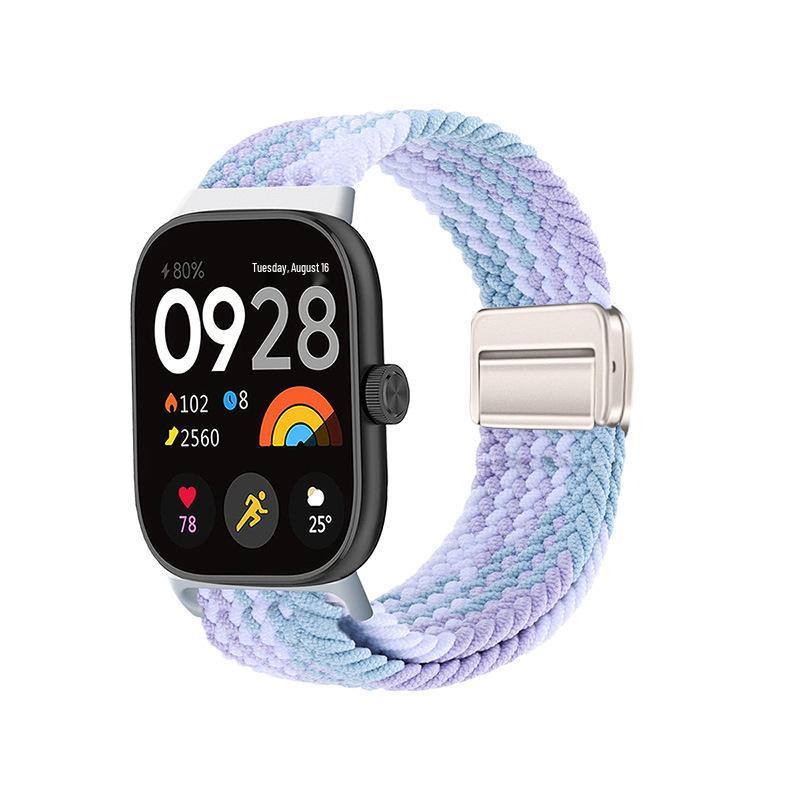 Compatible with Xiaomi Band 8/9 Pro and Redmi Watch 4/5/6: Magnetic Buckle Woven Strap
