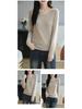 Women's Fine Wool Slimming Crew Neck Long Sleeve Knit Pullover Sweater