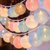 Cotton Ball String Light Waterproof Battery Powered 10/20/40 LEDs Christmas Wedding Halloween Holiday Party Decorative Fairy Lamp