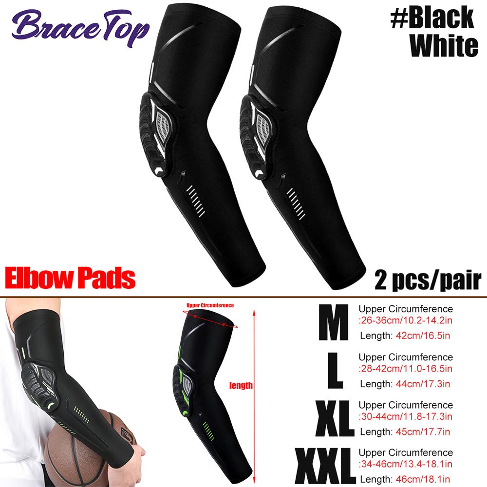 Bracetop 1 Paar Erwachsenen Knieschoner Fahrrad Radfahren Schutz Ellbogen Basketball Sport Knieschoner Knie Beinschutz Anti-Kollisionsschutz
