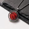 Sports Style Rotating Basketball and Football Peripheral Commemorative Style Ball Simple Pendant Necklace