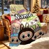 Custom Name Personalized Labubu Print Blanket, Home Decor, Bedroom, Sofa, Camping, Couch, Gifts for Birthday ChristmasEnthusiasts