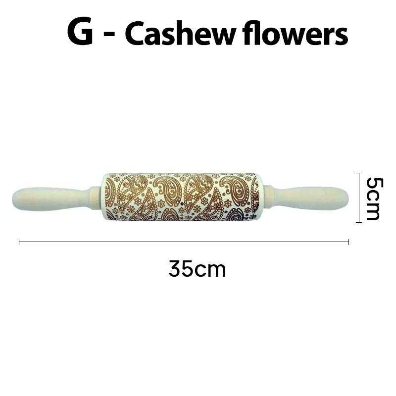 3D Pattern Flower Snowflake Rattan Wooden DIY Baking Tools Laser Engraved Christmas Embossed Rolling Pins Cookie Mold 2025