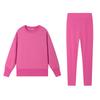Autumn New Round Neck Split Loose Long-sleeved Sweatshirt and Tight Long Pants Casual Sports Morning Run Two-piece Set