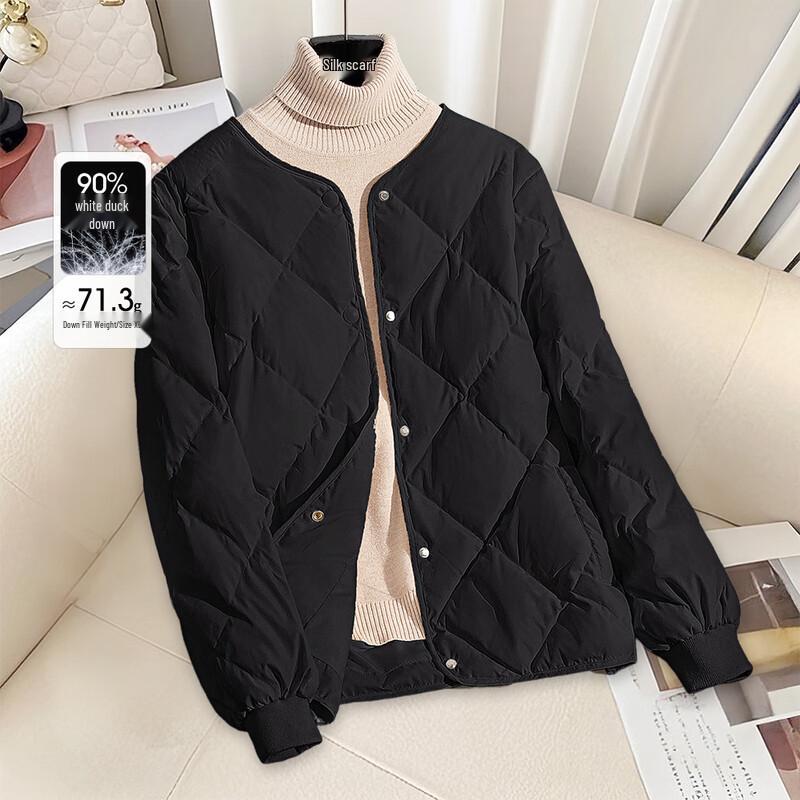 Women's Diamond Quilted Down Baseball Jacket