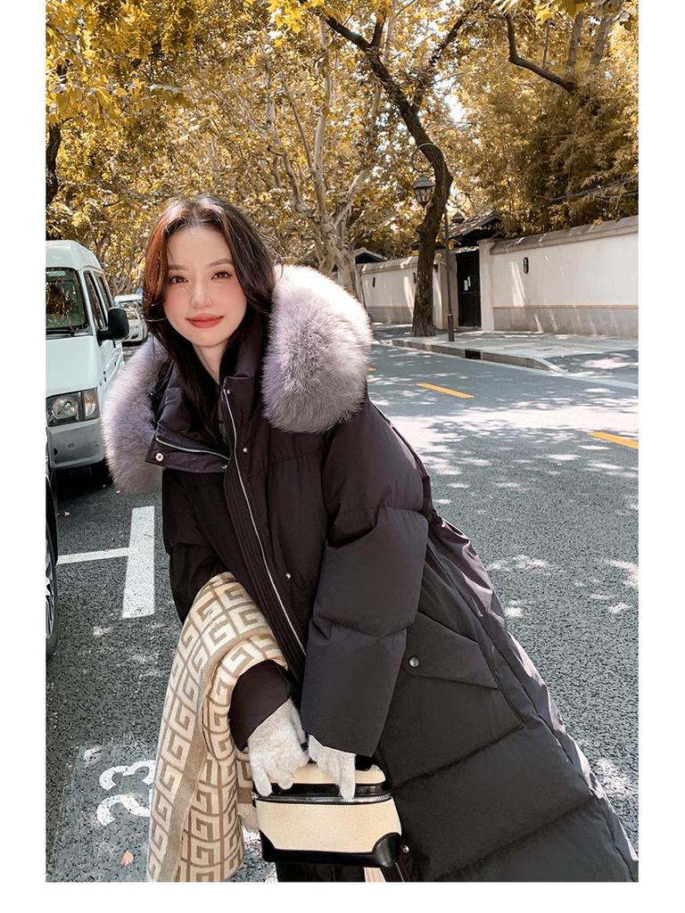 2024 Plus Size Maternity Over-the-Knee Slimming Down Jacket for Women
