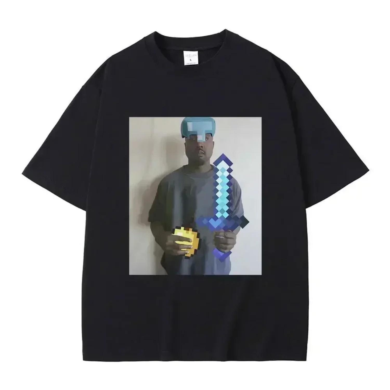 

Funny Kanye West Meme T-Shirt s Vintage Hip Hop Rap Style Tshirt Short Sleeve T Shirt Streetwear Tops Graphic S чёрный