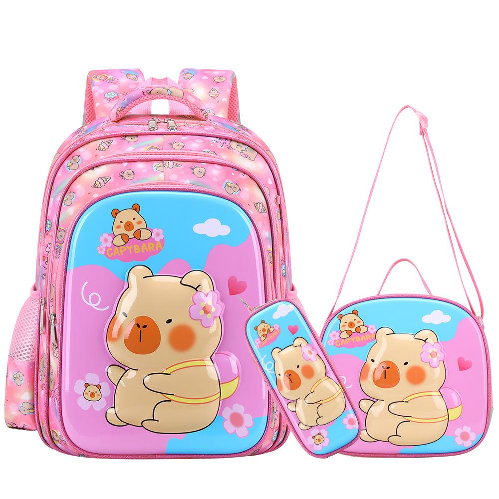 Sacs à dos scolaires pour enfants Capybara pour filles Sac à dos orthopédique 3D Sacs à dos pour enfants Sacs d'école Sac à dos pour école primaire Sac à dos pour enfants