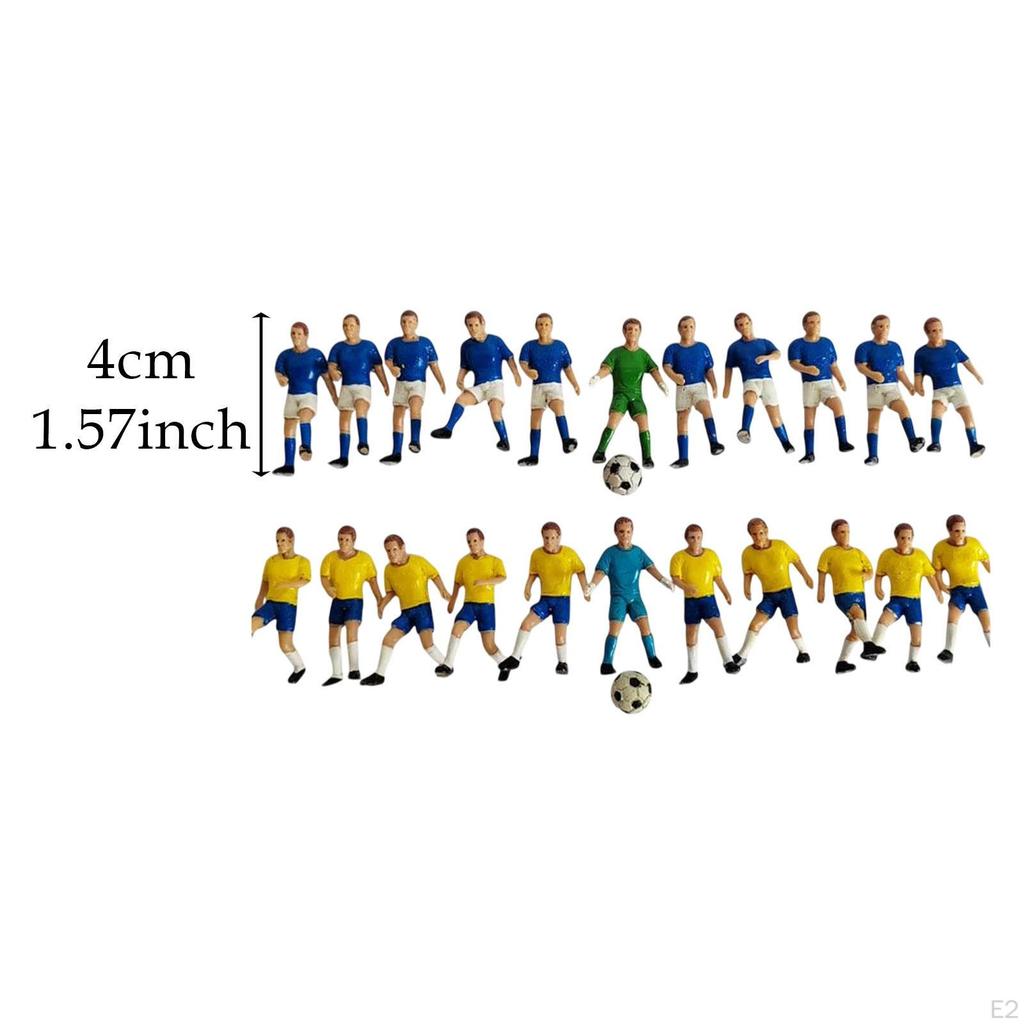 22x Miniature Giocatori di Calcio Figure Giocattolo Mini Uomini Ornamenti Tavolo di Sabbia Personaggio Diorama