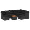 Vidaxl 10-Cz. Set da Giardino, Cuscini Rattan Nero Pe