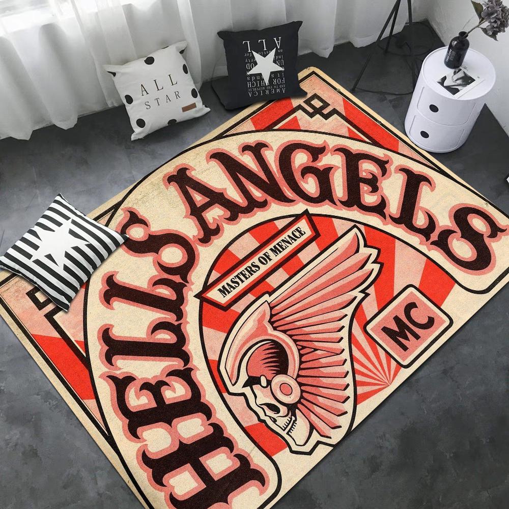 

Hell Angels Винтажний Принт Мотоциклетний Логотип Килимок для Дверей Нордичний Стиль Домашній Килимок для Дверей Ванна-Туалетні Килимки Спальня Килимки Біля Ліжка 40x120cm