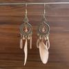 Trendy Ethnic Retro Multicolor Feather Beaded Circle Dangle Earrings