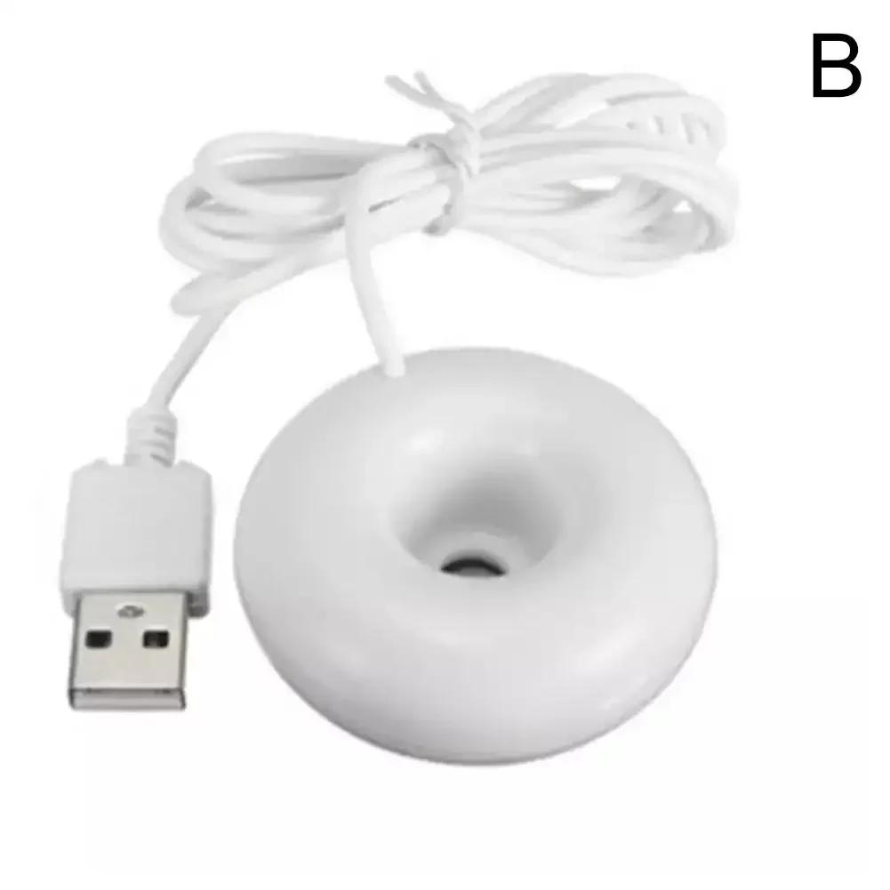 

Mini Donut Negative Ion Humidifier USB Round Household Air Purifier for Home Office Desktop Donut Steam Diffuser Mini Sprayer білий