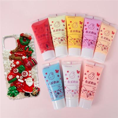 1 parça (50ml) Reçine Kendin Yap Sahte Çırpılmış Krema Kili Simülasyon Krema Jeli Donmaz Mobil Kılıf Güzellik Kendin Yap El Sanatı Yumuşak Kil Dekorasyon