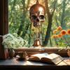 Outdoor Skull Decor Dark Theme Wind Chime Vintage Skull Wind Chime for Indoor Outdoor Garden Patio Metal Hanging Bell Halloween
